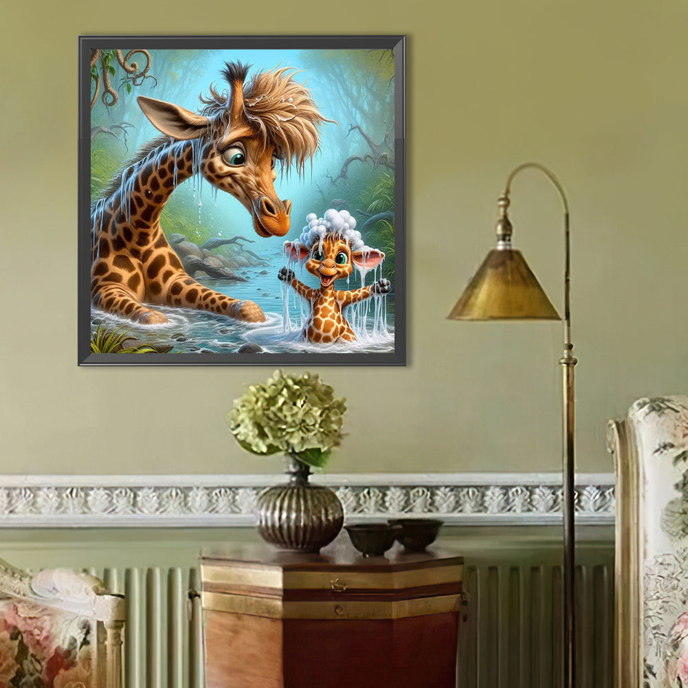 Giraffe - Full Round Drill Diamond Painting 40*40CM