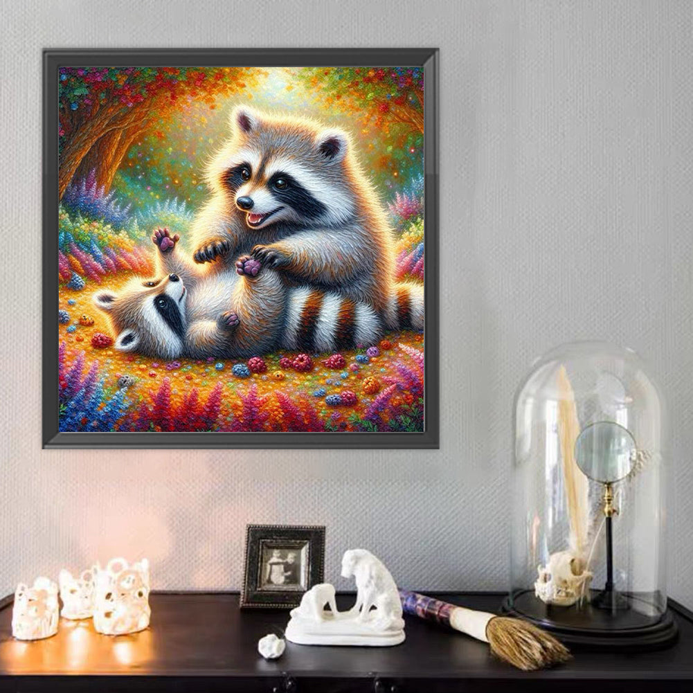 Raccoon - Full Round Drill Diamond Painting 40*40CM