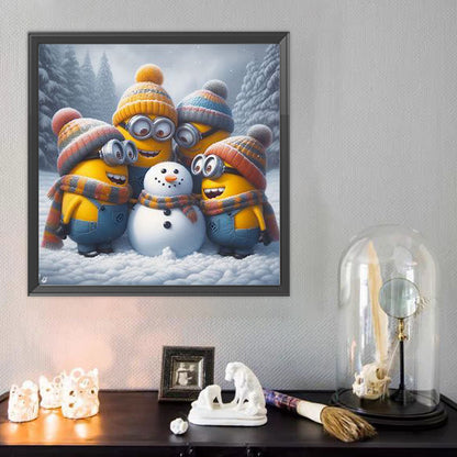 Minions Making Snowmen - Full Round Drill Diamond Painting 40*40CM