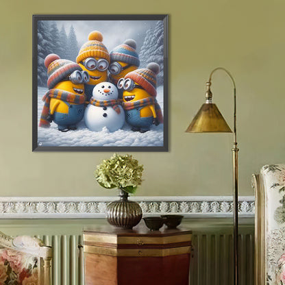 Minions Making Snowmen - Full Round Drill Diamond Painting 40*40CM