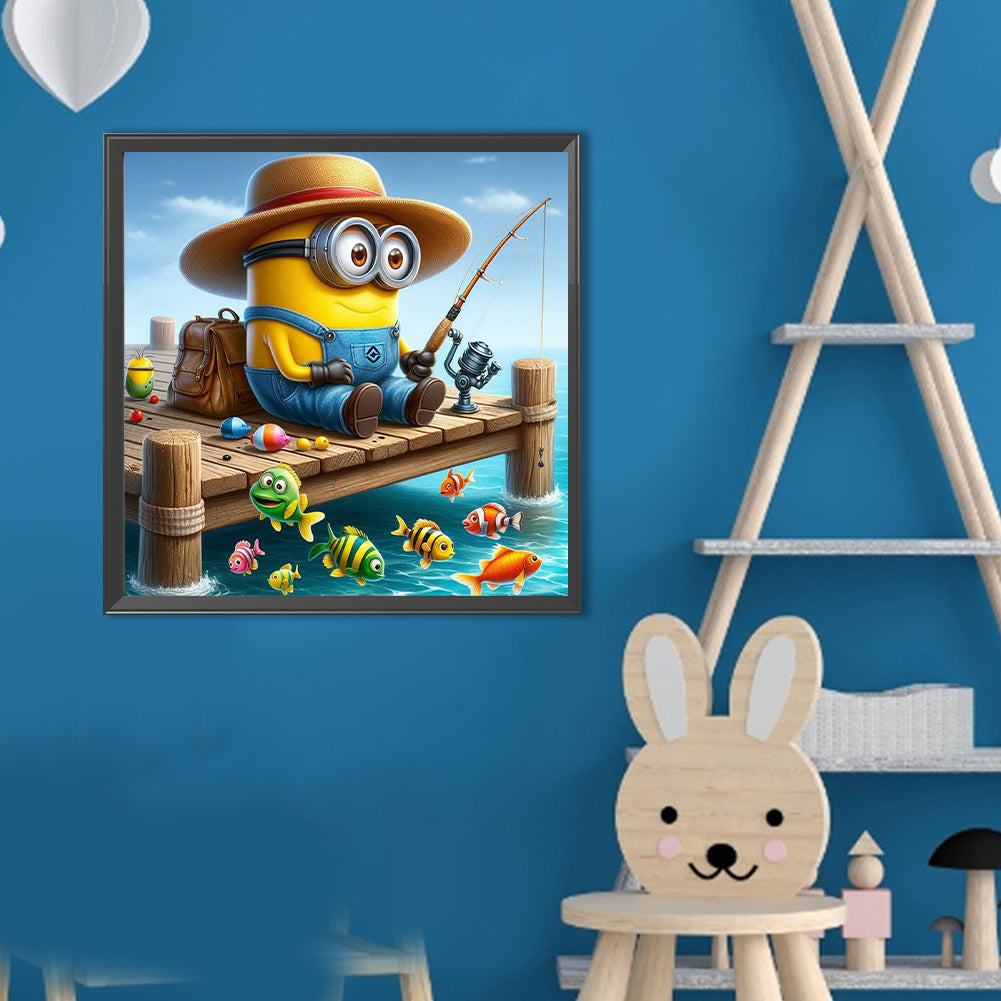 Minions Fishing - Full Round Drill Diamond Painting 40*40CM