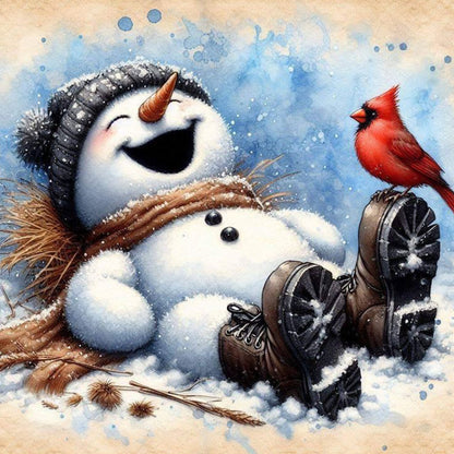 Snowman - Full Round Drill Diamond Painting 40*40CM