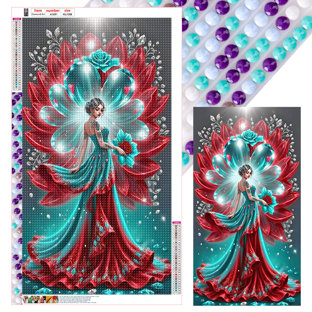 Flower Lady - Full Round Drill Diamond Painting 40*70CM