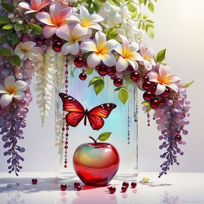 Apple Plumeria - Full Round Drill Diamond Painting 40*40CM