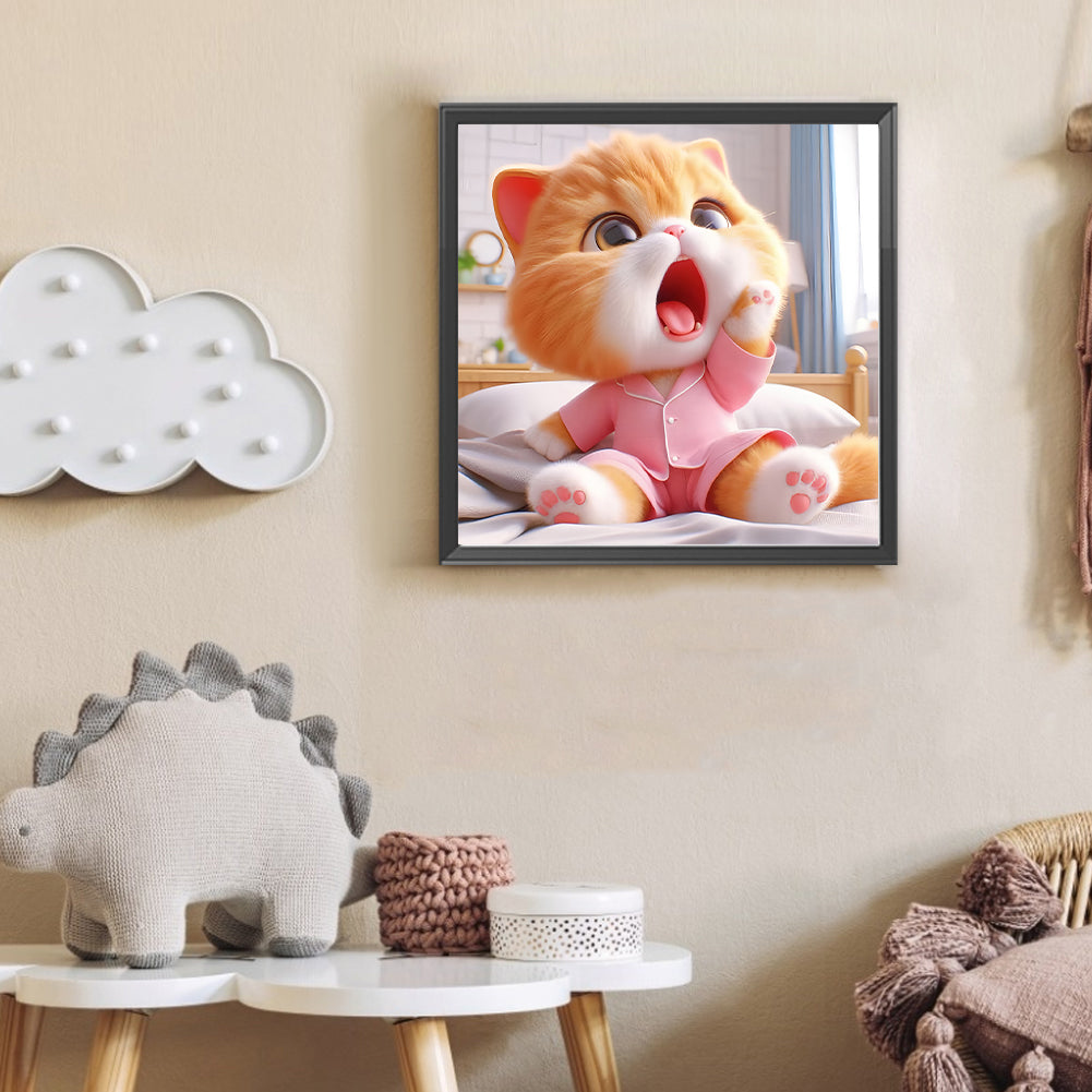 Cute Cat - Full Round Drill Diamond Painting 30*30CM
