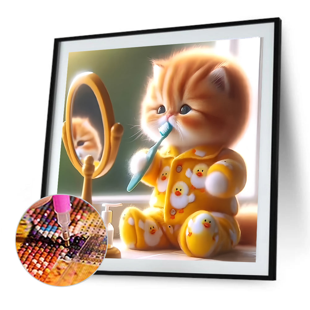 Cute Cat - Full Round Drill Diamond Painting 30*30CM