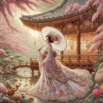 Japanese Geisha Beauty - Full Round Drill Diamond Painting 40*40CM