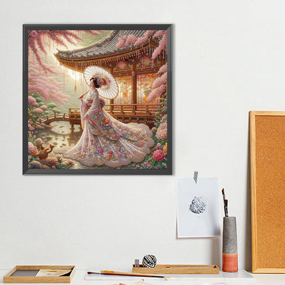 Japanese Geisha Beauty - Full Round Drill Diamond Painting 40*40CM