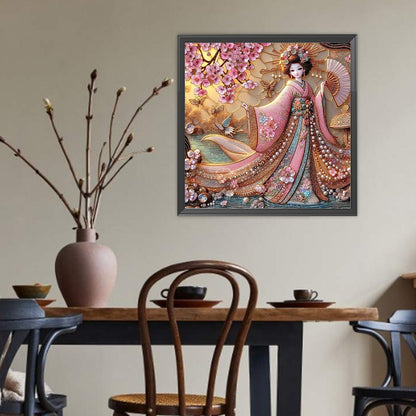 Japanese Geisha Beauty - Full Round Drill Diamond Painting 40*40CM