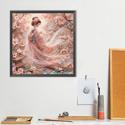 Japanese Geisha Beauty - Full Round Drill Diamond Painting 40*40CM