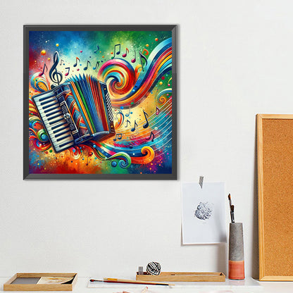 Colorful Musical Instruments Accordion - Full Round Drill Diamond Painting 40*40CM