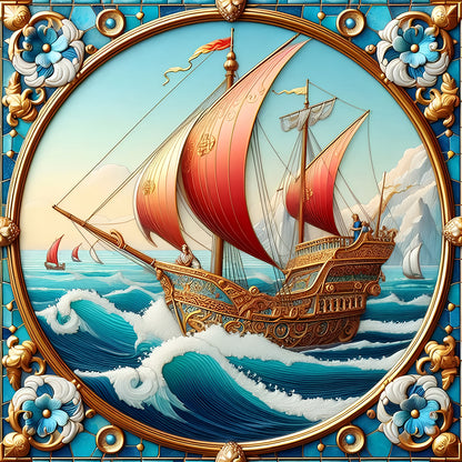 Sailing Diary - Full Round Drill Diamond Painting 40*40CM