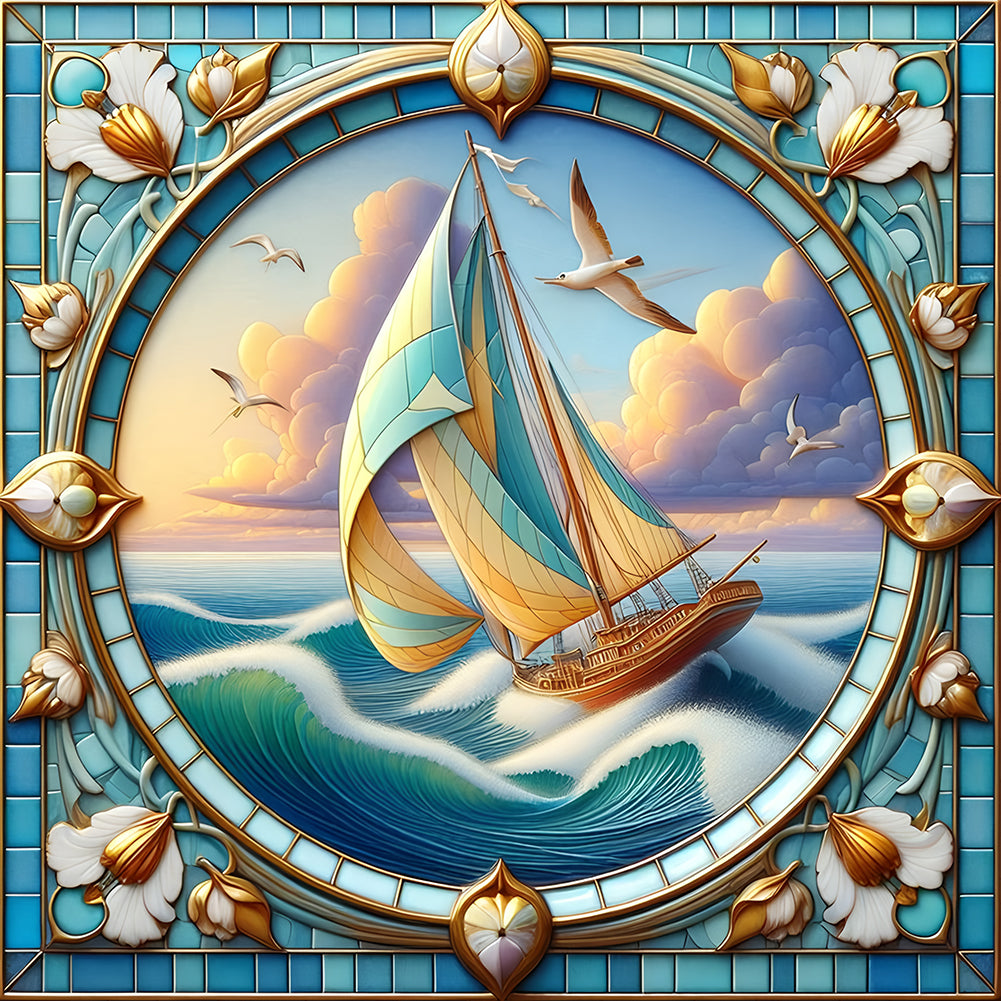 Sailing Diary - Full Round Drill Diamond Painting 40*40CM