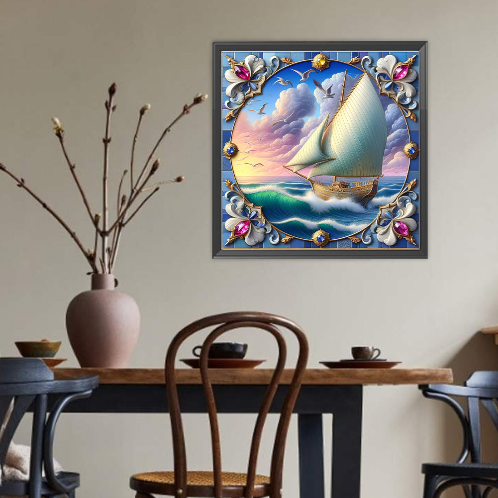 Sailing Diary - Full Round Drill Diamond Painting 40*40CM