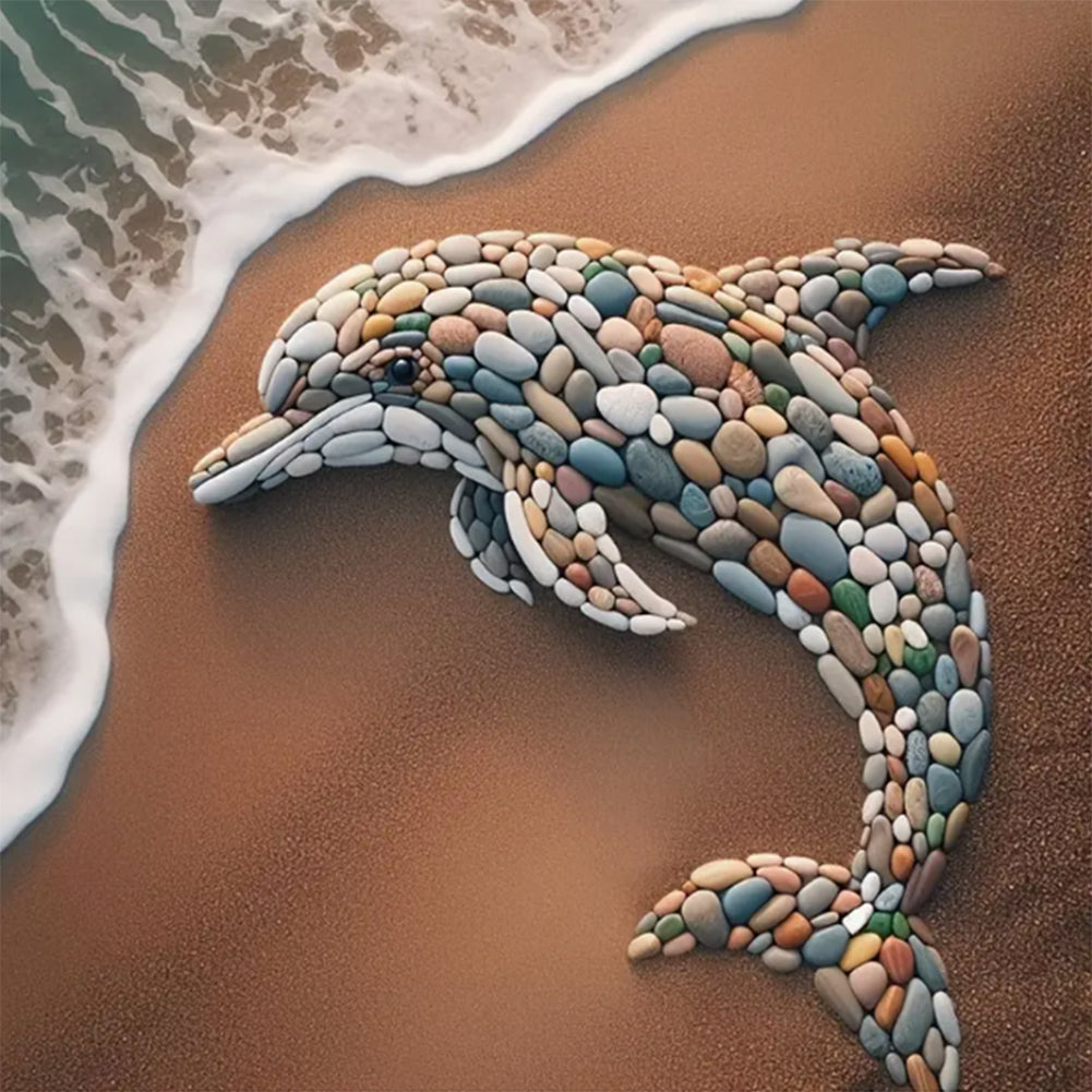 Stone Art Dolphin - Full Round Drill Diamond Painting 30*30CM