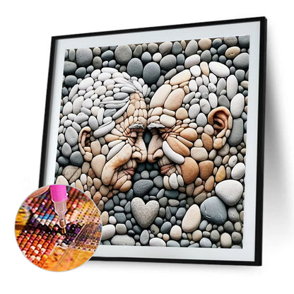 Stone Art Old Man - Full Round Drill Diamond Painting 30*30CM