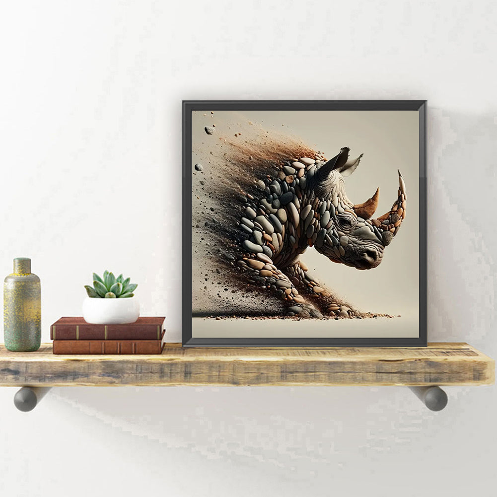 Stone Art Rhino - Full Round Drill Diamond Painting 30*30CM