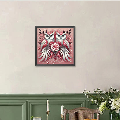 Two Owls - Full Round Drill Diamond Painting 40*40CM