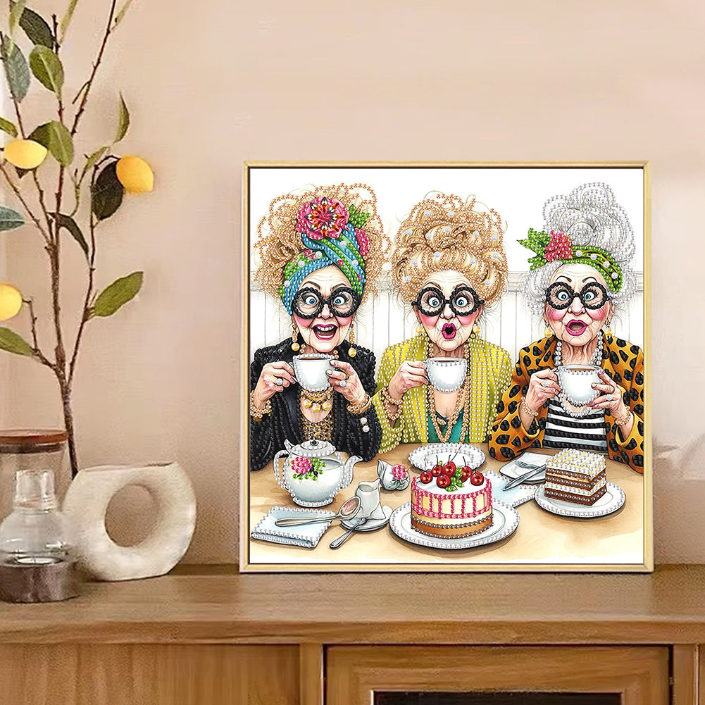 Funny Grandma - Special Shaped Drill Diamond Painting 30*30CM