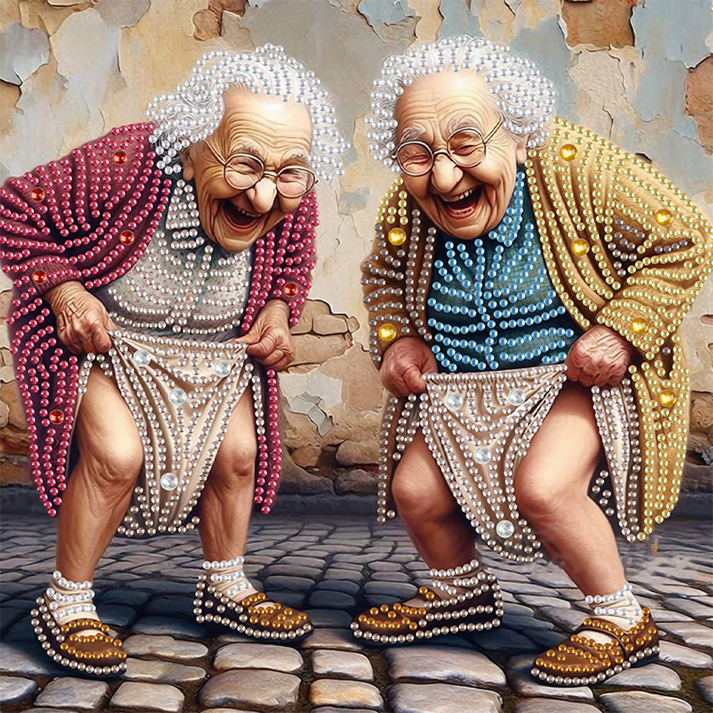 Funny Grandma - Special Shaped Drill Diamond Painting 30*30CM