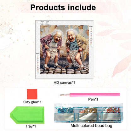 Funny Grandma - Special Shaped Drill Diamond Painting 30*30CM