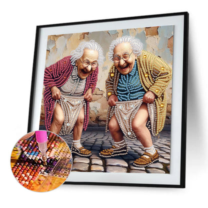 Funny Grandma - Special Shaped Drill Diamond Painting 30*30CM