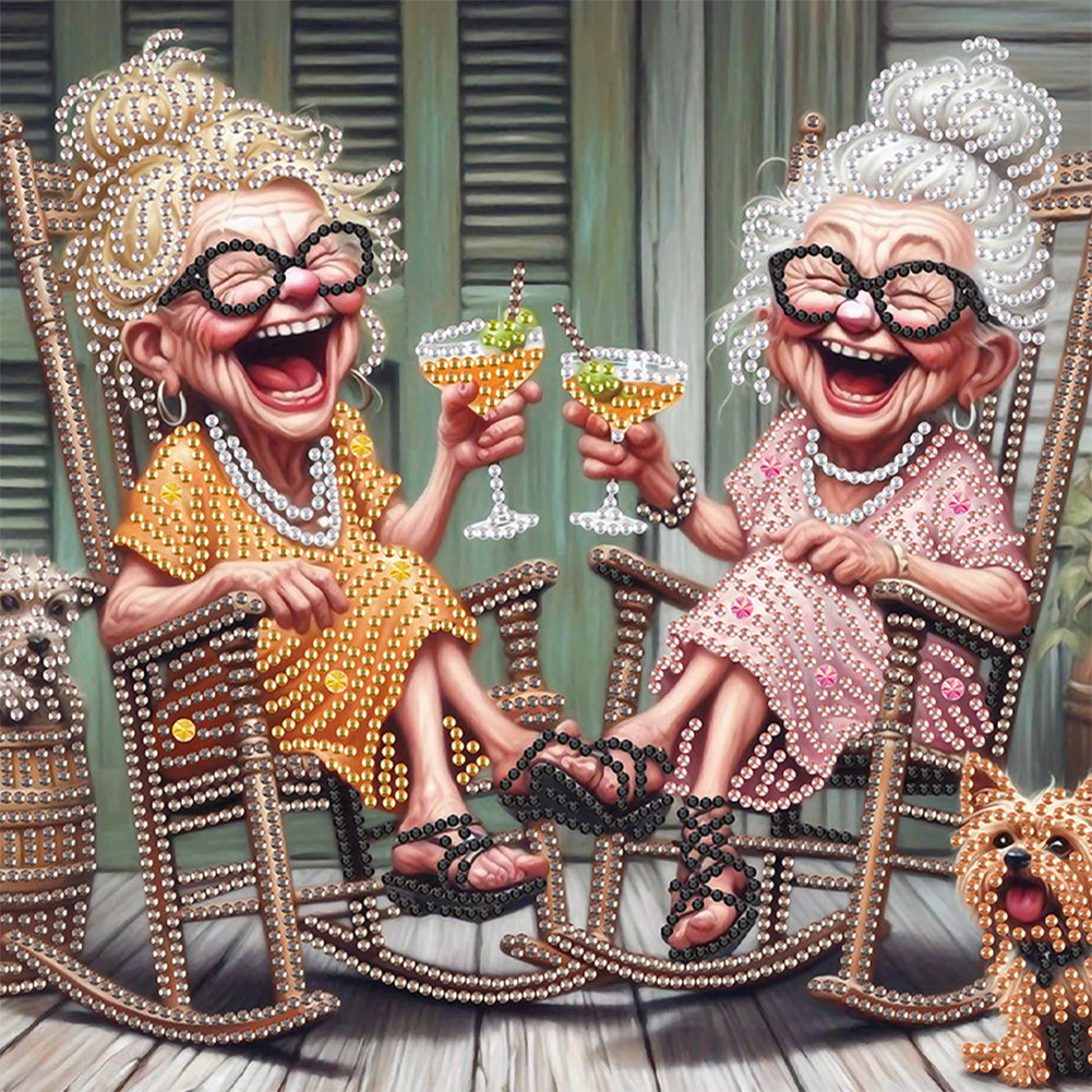 Funny Grandma - Special Shaped Drill Diamond Painting 30*30CM