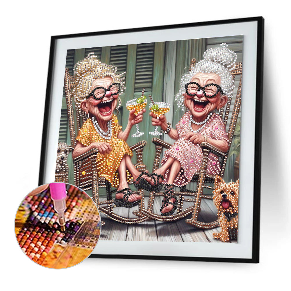 Funny Grandma - Special Shaped Drill Diamond Painting 30*30CM