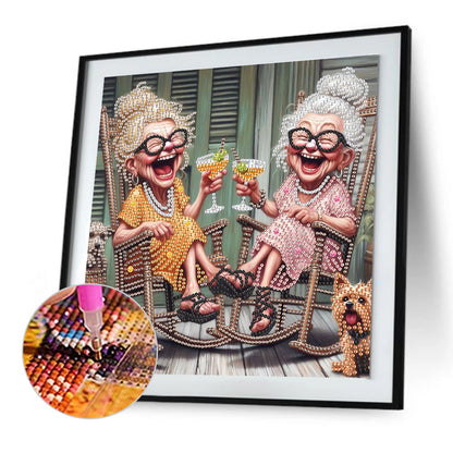 Funny Grandma - Special Shaped Drill Diamond Painting 30*30CM
