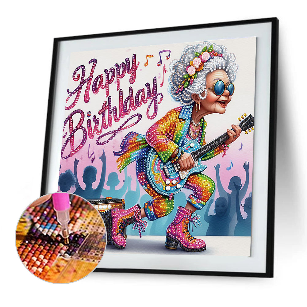 Funny Grandma - Special Shaped Drill Diamond Painting 30*30CM