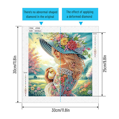 Elegant Woman - Special Shaped Drill Diamond Painting 30*30CM