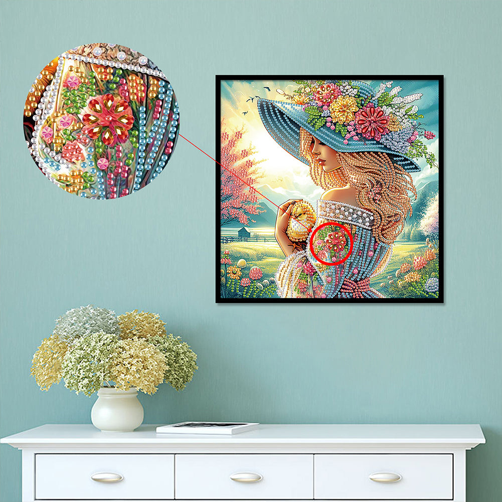 Elegant Woman - Special Shaped Drill Diamond Painting 30*30CM