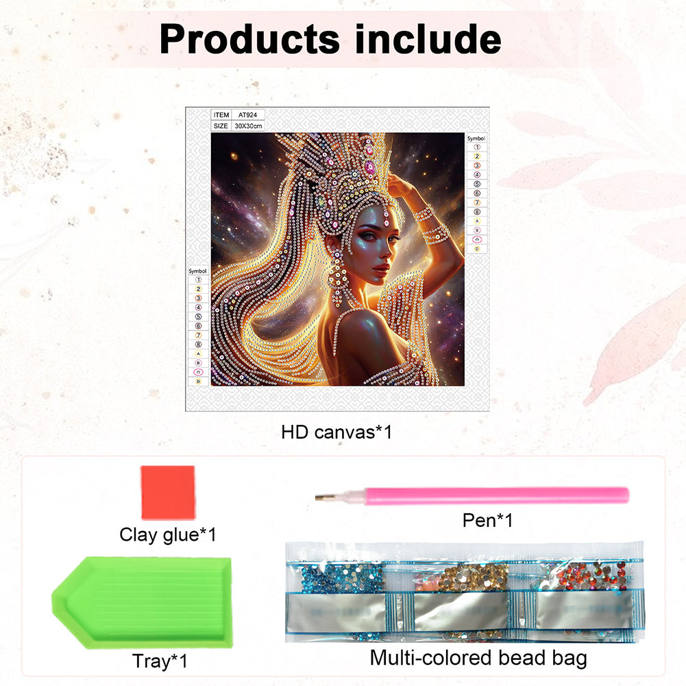 Elegant Woman - Special Shaped Drill Diamond Painting 30*30CM