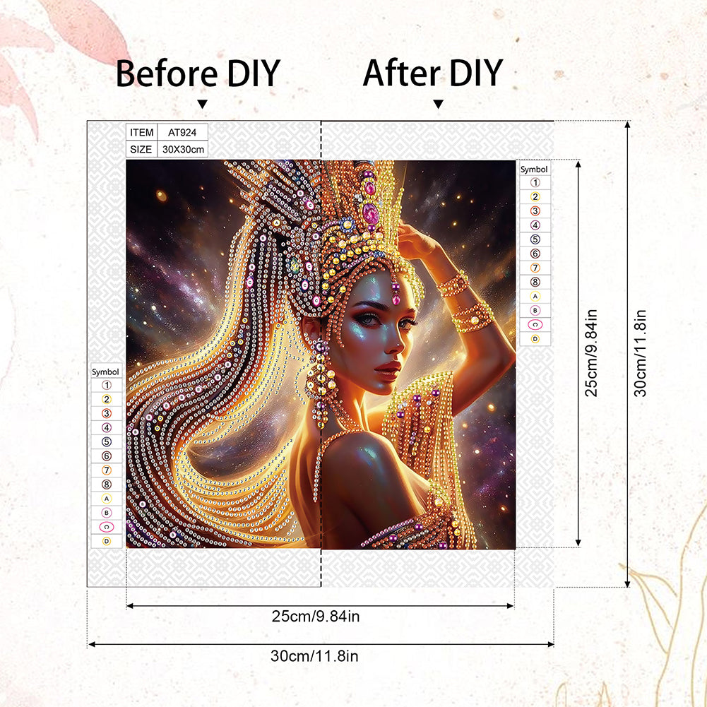 Elegant Woman - Special Shaped Drill Diamond Painting 30*30CM