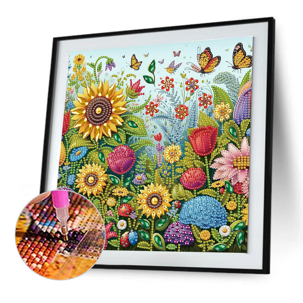 Flowers In The Woods - Special Shaped Drill Diamond Painting 30*30CM