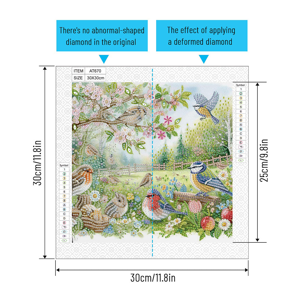 Flowers In The Woods - Special Shaped Drill Diamond Painting 30*30CM