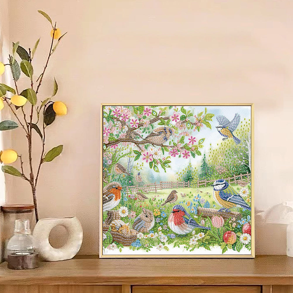 Flowers In The Woods - Special Shaped Drill Diamond Painting 30*30CM