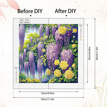 Flowers In The Woods - Special Shaped Drill Diamond Painting 30*30CM
