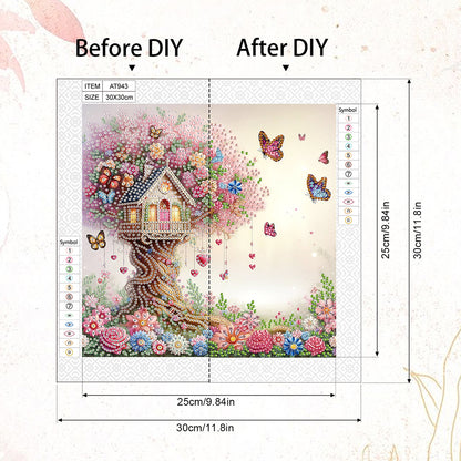 Flowers In The Woods - Special Shaped Drill Diamond Painting 30*30CM