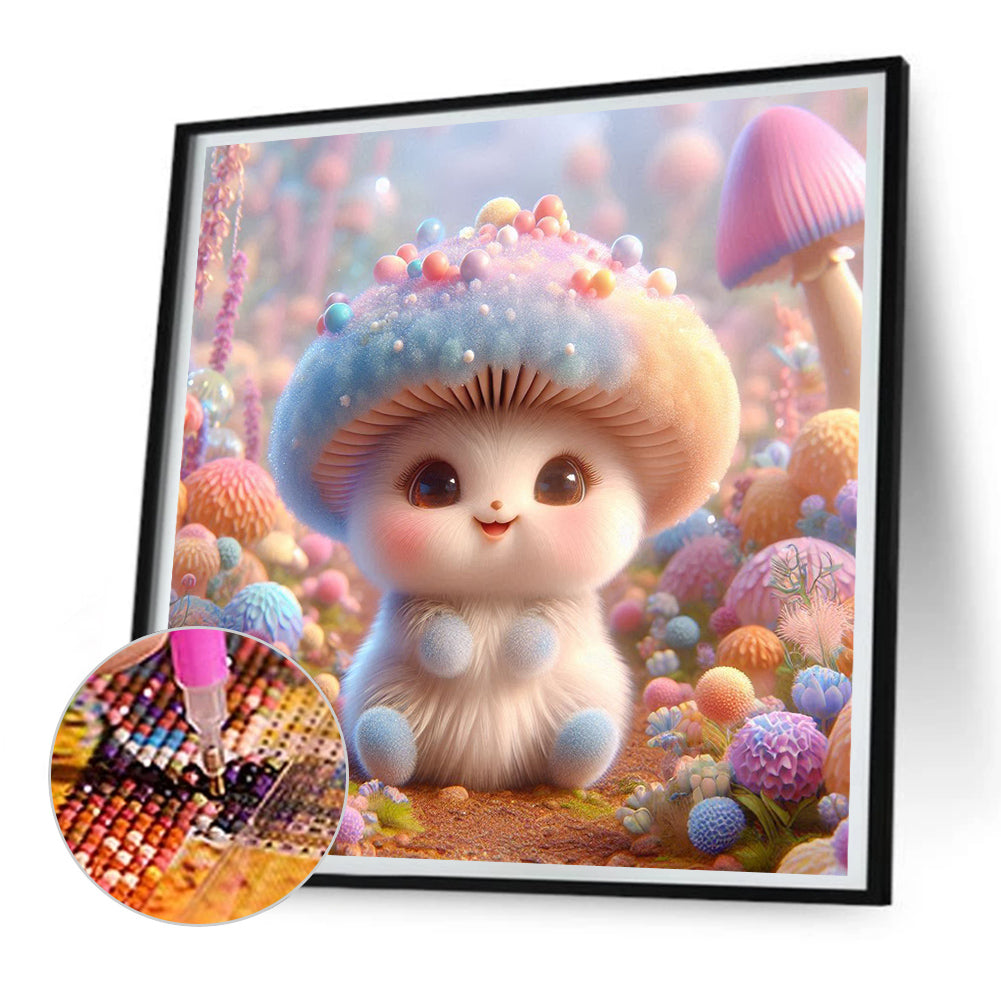 Blue Mushroom - Full Round Drill Diamond Painting 30*30CM