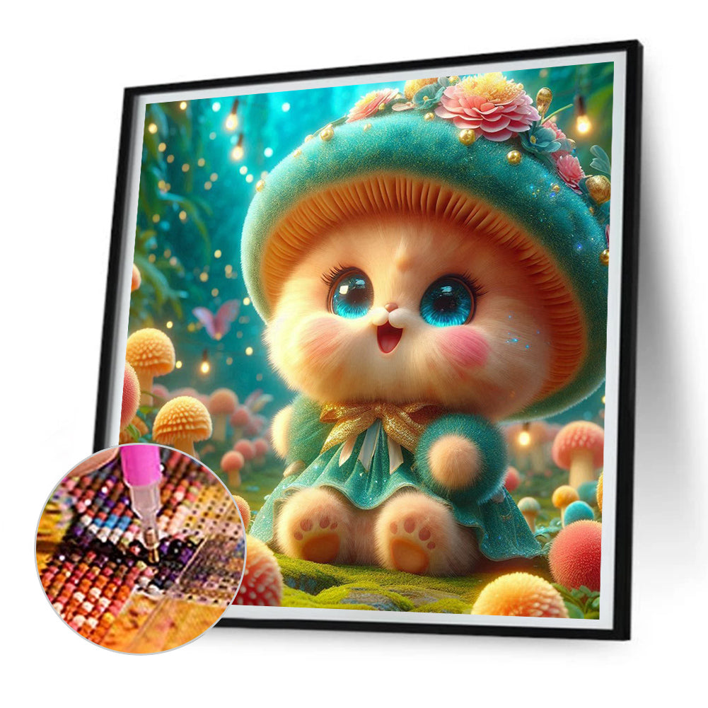 Green Mushroom - Full Round Drill Diamond Painting 30*30CM