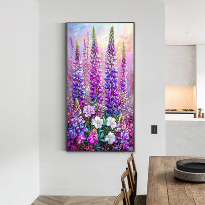 Lavender Flowers - Full Round Drill Diamond Painting 40*70CM