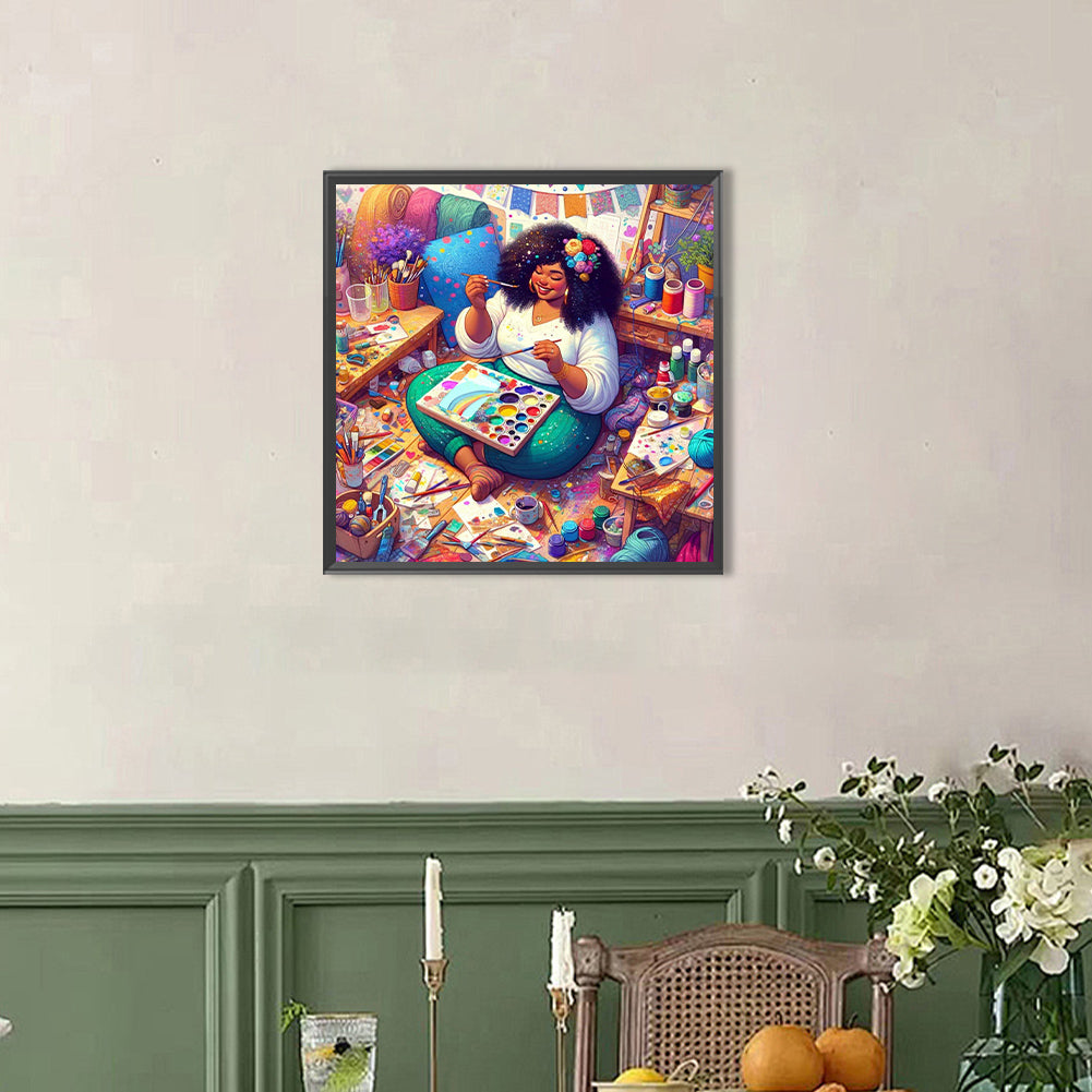 Handmade Girl - Full AB Round Drill Diamond Painting 40*40CM