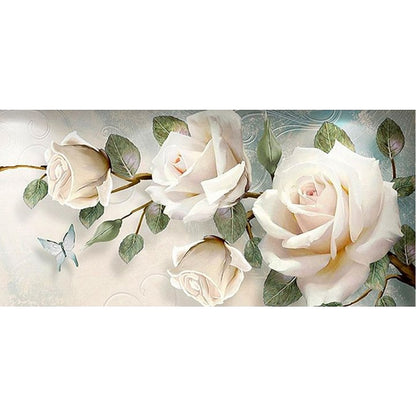 White Rose - Full Square Drill Diamond Painting 90*45CM