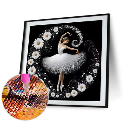 Daisy Flower Ballerina - Full Round Drill Diamond Painting 40*40CM