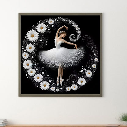Daisy Flower Ballerina - Full Round Drill Diamond Painting 40*40CM
