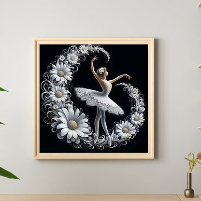 Daisy Flower Ballerina - Full Round Drill Diamond Painting 40*40CM
