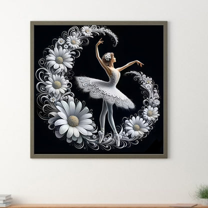 Daisy Flower Ballerina - Full Round Drill Diamond Painting 40*40CM