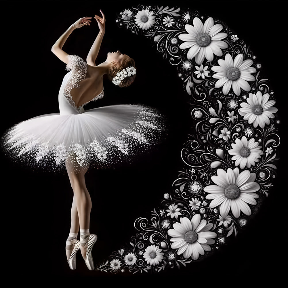 Daisy Flower Ballerina - Full Round Drill Diamond Painting 40*40CM