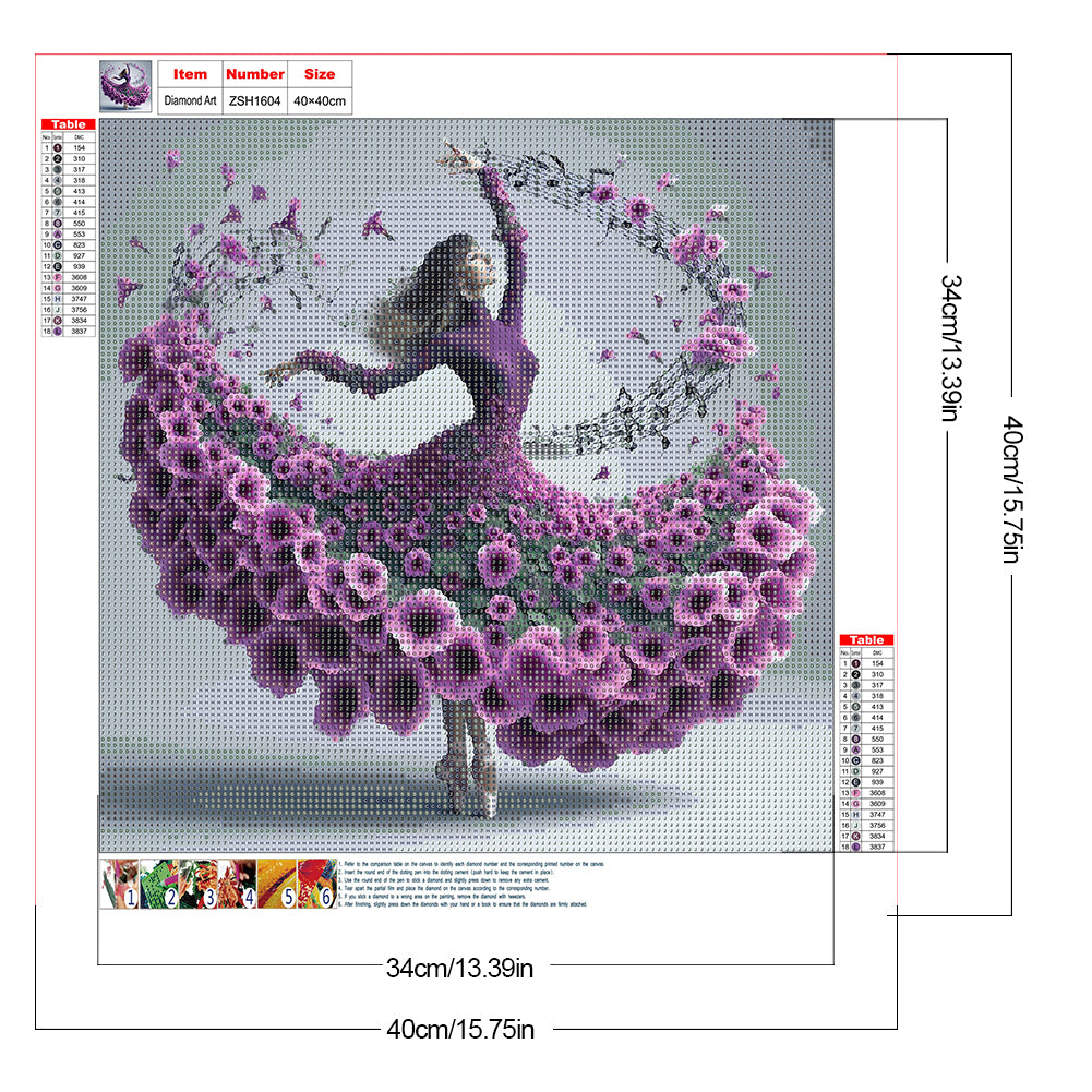 Beautiful Skirt Girl - Full Round Drill Diamond Painting 40*40CM